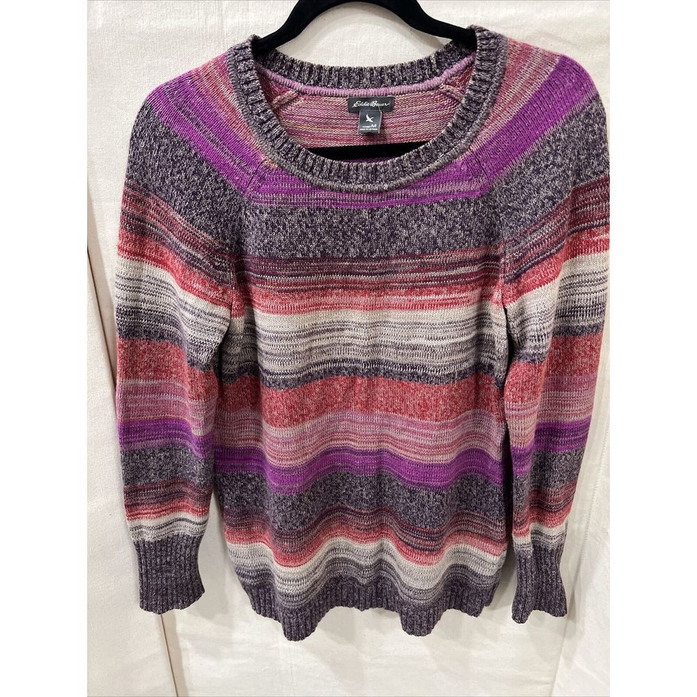 Womens Eddie Bauer Striped‎ Fall Sweater Size Medium